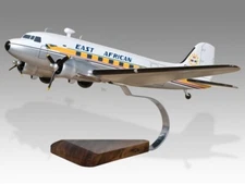Douglas DC-3 East African Desk Wood Airplane New Model Small Scale 1/100