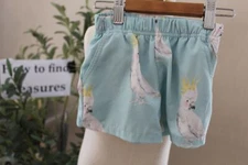 KZ 29) SIZE 1T CHEEKY CHICKADEE LIGHT BLUE SHORTS COCKATOO PRINT SWIM TRUNKS