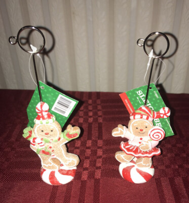 2X Christmas Gingerbread Man & Girl Photo/Place Holders New