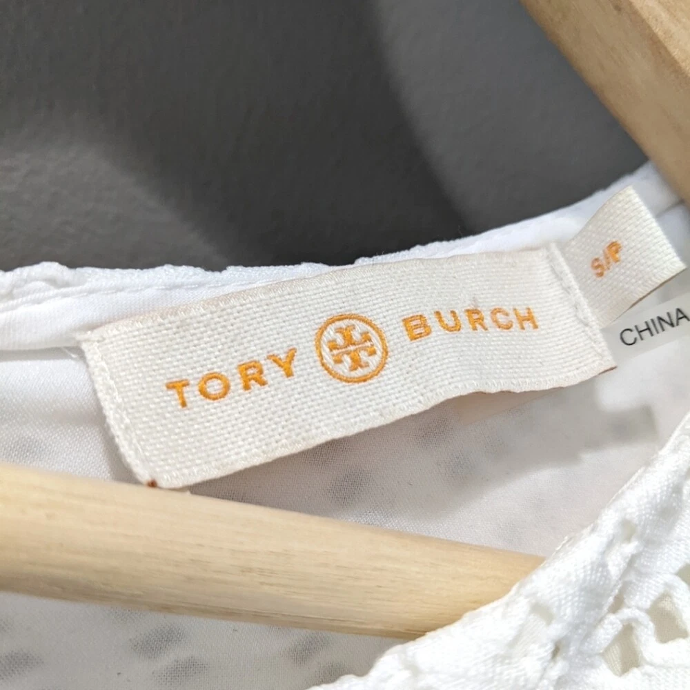 Abito chevron bianco Tory Burch lunghezza ginocchio piccolo