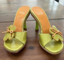 stuart weitzman 5 1/2 Green Patent Leather Petalmania Heels 240