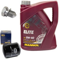 MotoröL Set 5W40 5 Liter + ÖLfilter SM 196 + Schraube FüR Seat Arosa VW Lupo 1.0