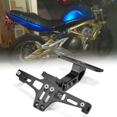 For Kawasaki Z125 Z400 Z650 Z750 Z800 Z900 Z1000 Universal Motorcycle Rear License Plate Bracket Mount Holder With LED Light - 201355758