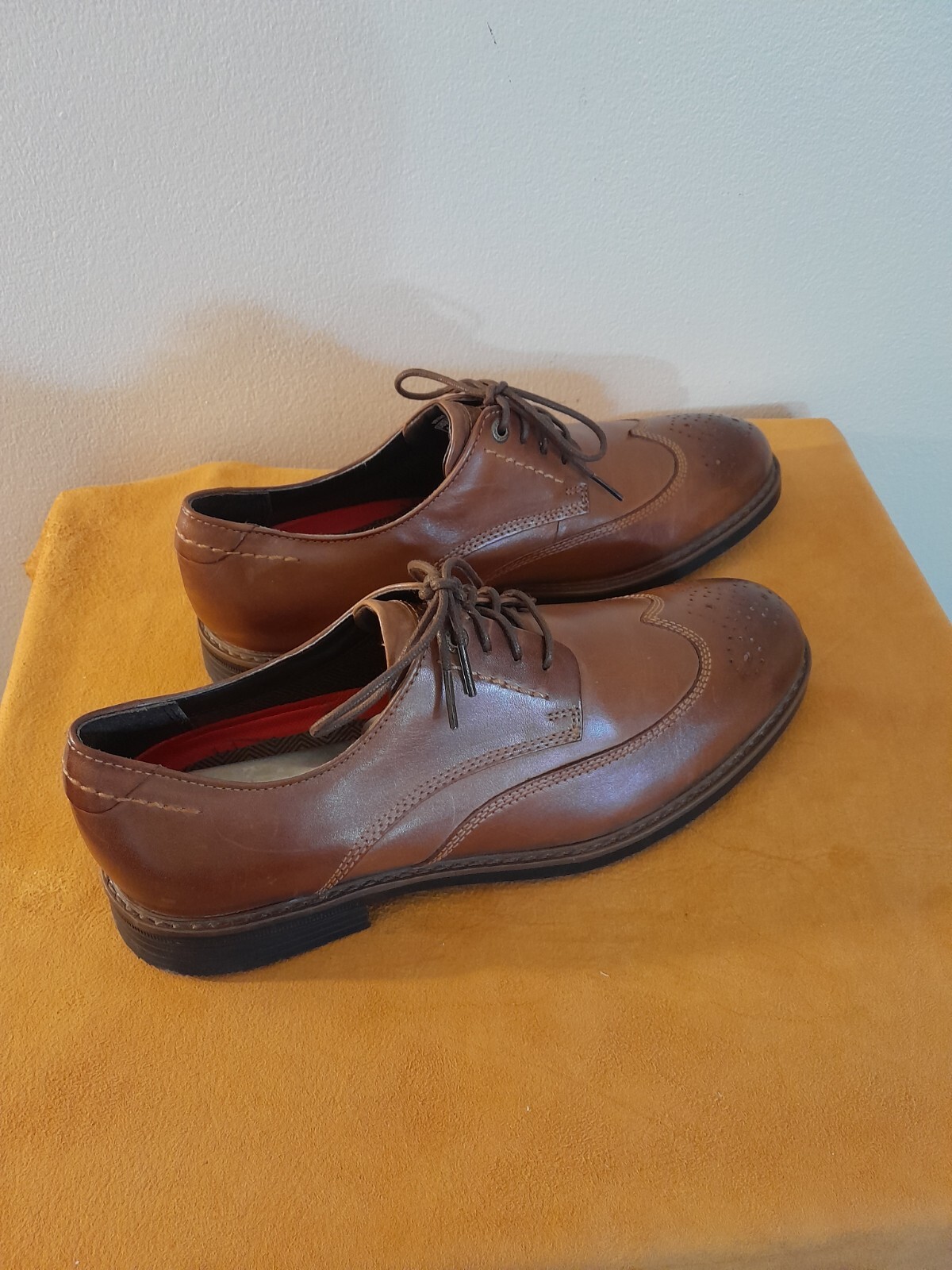 SAOLA Rockport Oxford Wingtip Shoes Men's 9M Brown Leather Trutech Comfort .