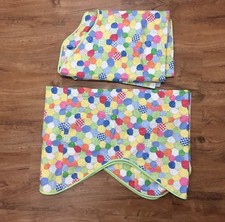 Set of 2 Nursery Window Valance Muted Primary Colors Striped Back 126 W 22 L