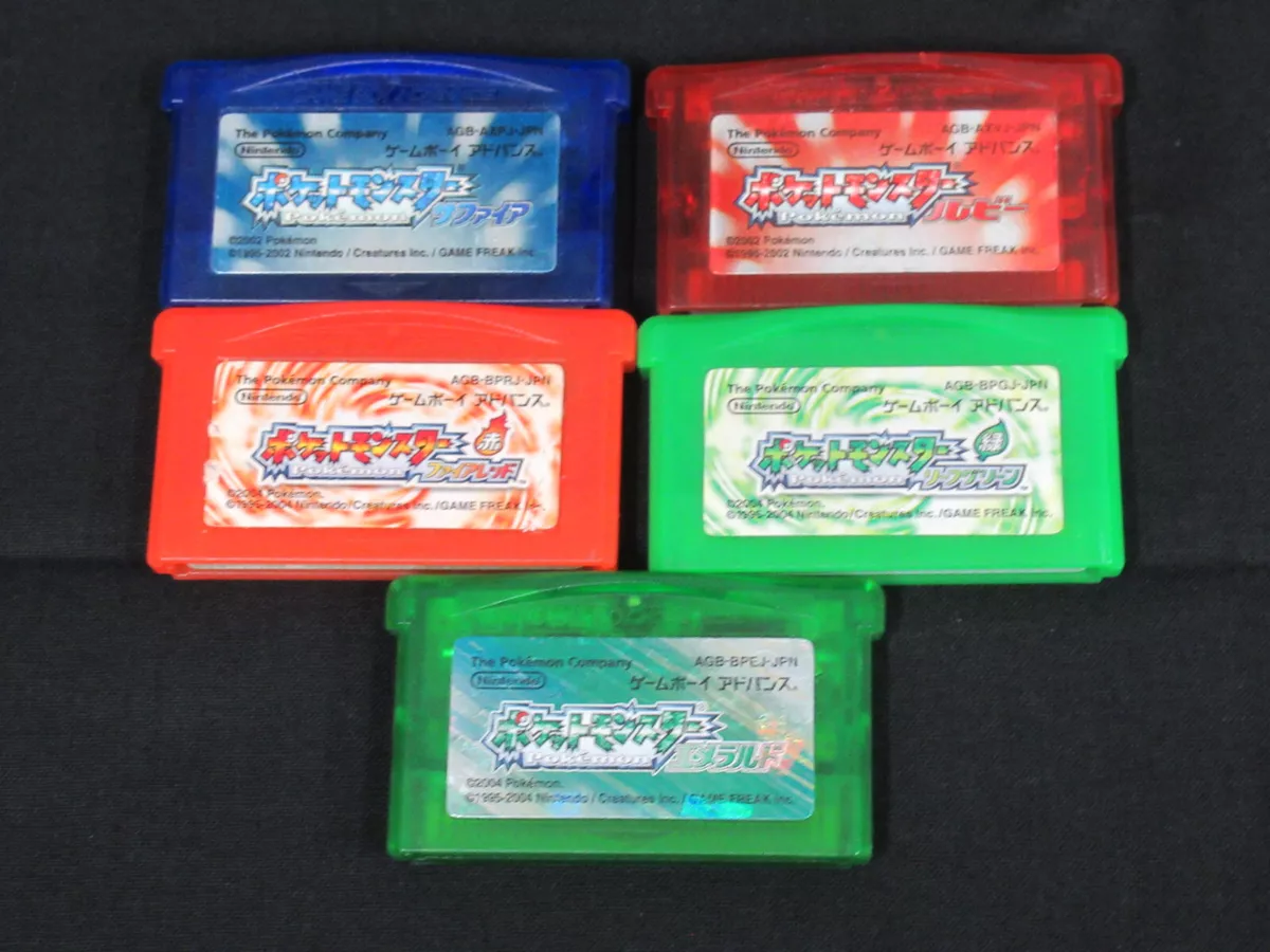 5 Pieces GBA Games Pokemon LeafGreen FireRed Emerald Ruby Sapphire