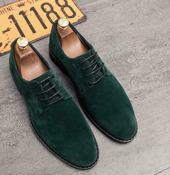 SAOLA Scarpe eleganti uomo scamosciate Oxford formali a punta matrimonio stringate coreane casual