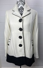 Vintage Jolt Womens Coat Size Medium Acrylic White Black Y2k