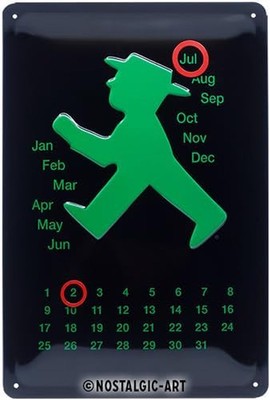 Retro tin sign metal sign vintage 8 x 12 in - Ampelmann Grün - Kalender