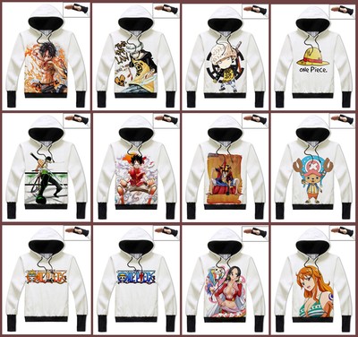 Anime One Piece Luffy Law Nami Ace Warm Design Jacket Hoodie Unisex Coat 28 Vd01 Ebay
