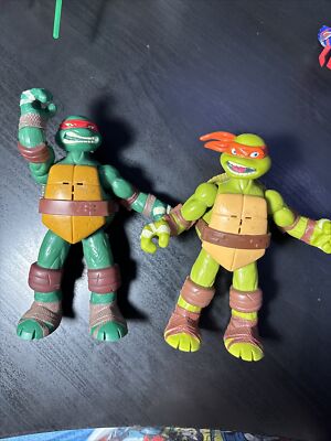 Teenage Mutant Ninja Turtles Mikey And Raphael 6'' Talking Figures 2012 TMNT Toy