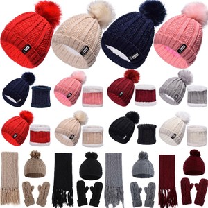 womens bobble hat and scarf set