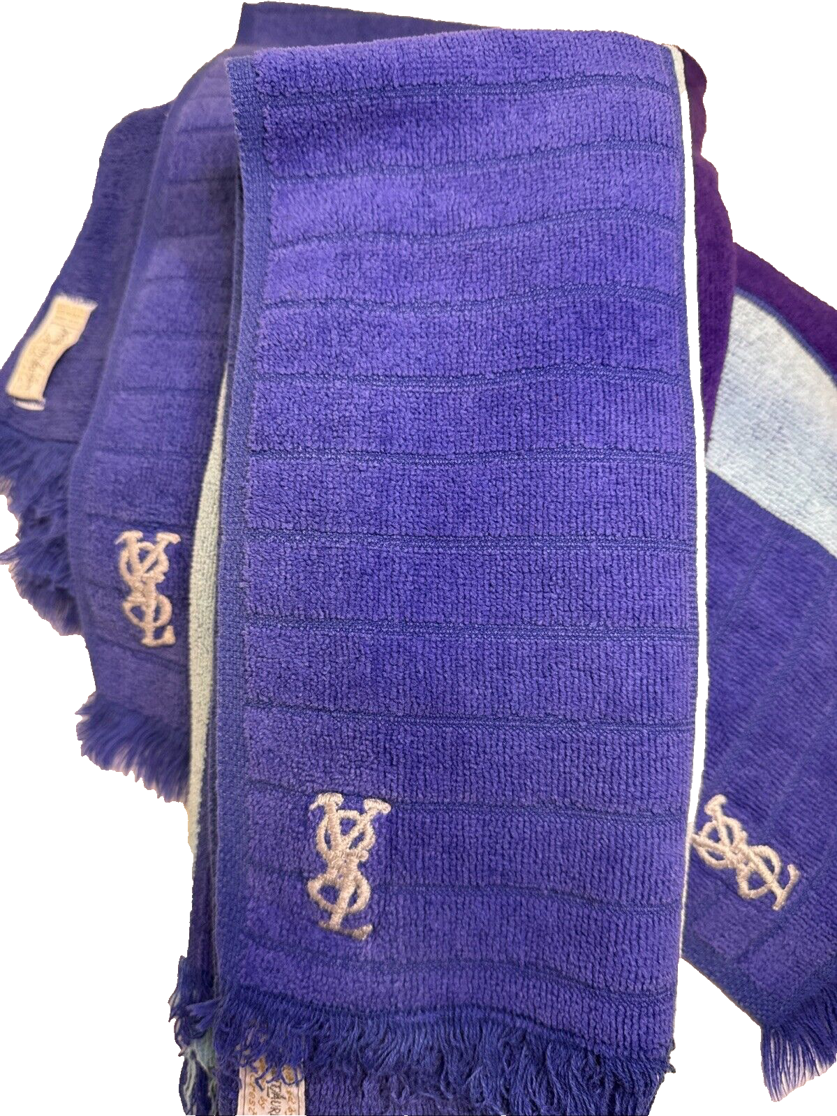 Vintage YSL Yves Saint Laurent Bath Towel Face Set 80s Fieldcrest 3-Piece