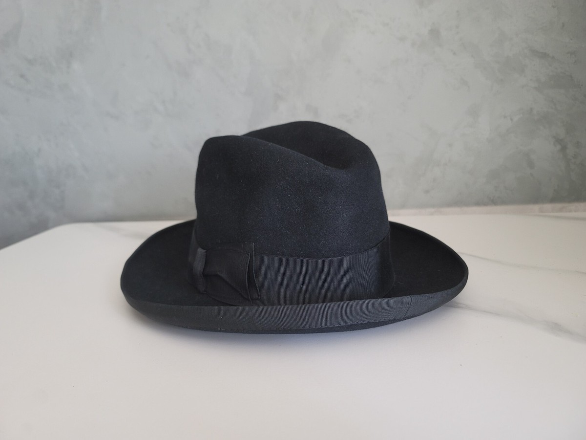 Borsalino Vintage Hat 22 1/2 Blue Felt Made In Italy Women Rare Borsalino Vintage Hats for Men for sale - eBay main image 2