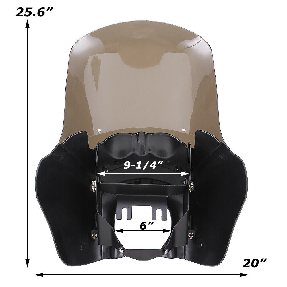 TCMT Headlight Fairing Cover With 15\" Smoke Windshield For Harley Dyna FXDXT T-Sport - Matte Black - View #2