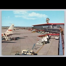 Vintage Postcard Rome Italy 1973 Unposted Airport TWA Plane Scenic Collectible