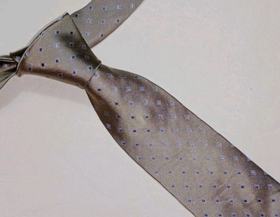 Marks & Spencer Men's Polka Dot Pattern Silk Tie Grey Blue Formal Business 
