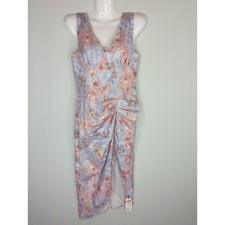 Cider Illusion Multicolor Floral Ruched Midi Dress SMALL NWT Cocktail Party