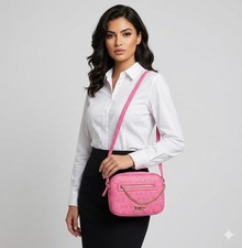 Juicy Couture Embossed Pink Purse – Crossbody Camera Handbag, Fashion Bag