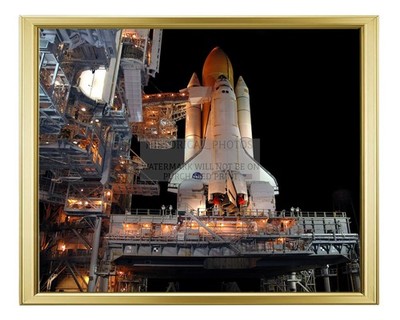 SHUTTLE DISCOVERY EXTERNAL TANK TEST KENNEDY SPACE CENTER 8X10 GOLD FRAMED PHOTO