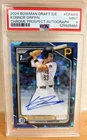 KONNOR GRIFFIN 2024 BOWMAN CHROME DRAFT 1ST SAPPHIRE PIRATES AUTO /199 PSA 9