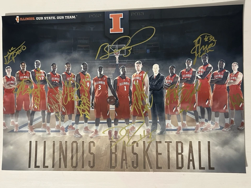 2012-13 Illinois Fighting Illini Team Signed 8x10 - Image 2 of 4