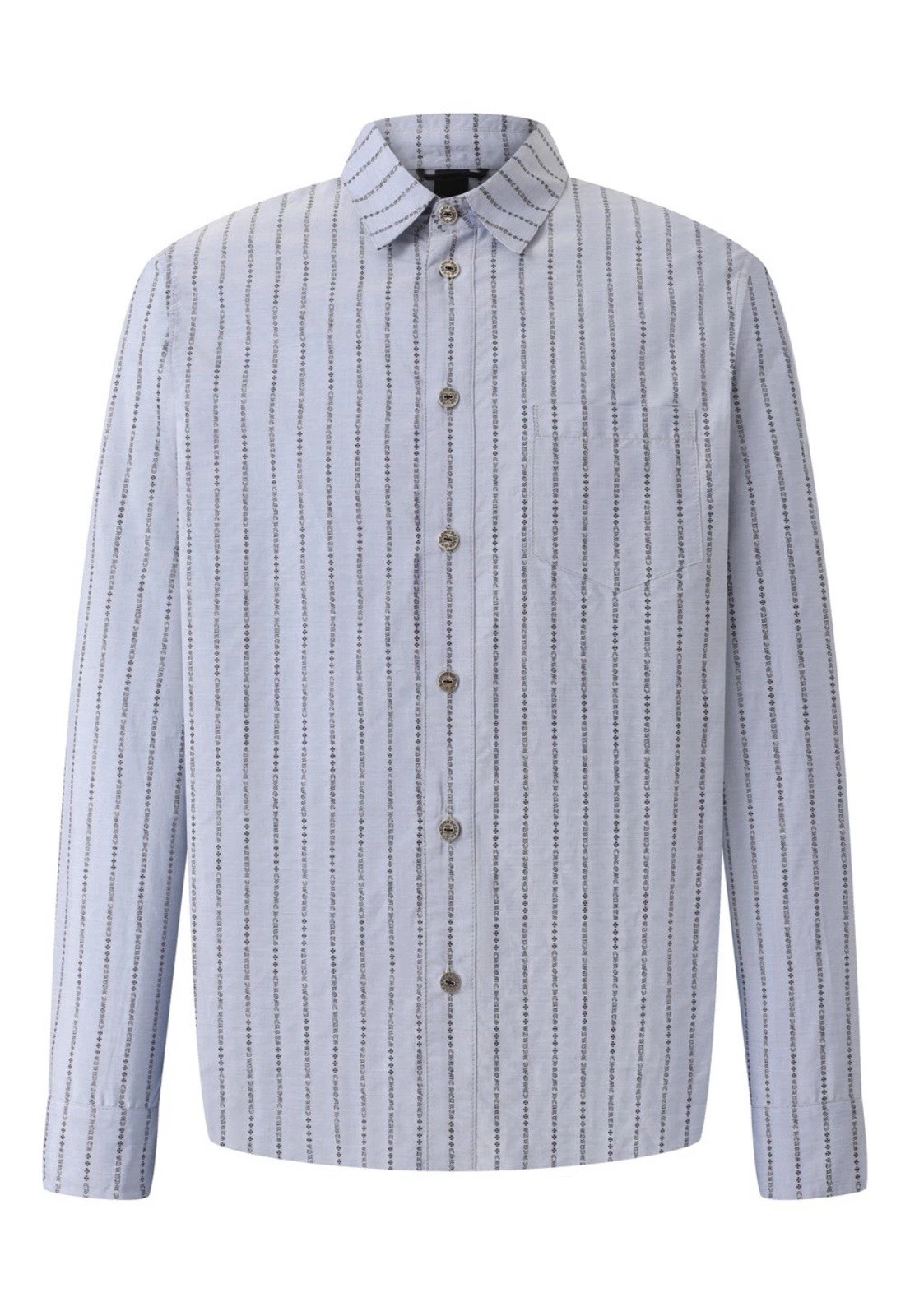 Chrome Hearts Pinstripe Button Men’s Shirt Size L