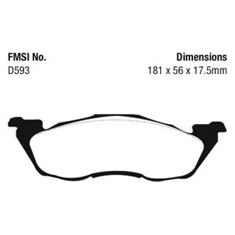 For Dodge Dakota 1991-1998 EBC DP41276R Yellowstuff Front Brake Pads - Изображение 2 из 3