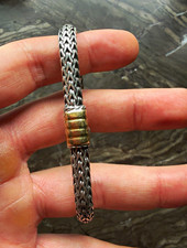 925 Sterling Silver John hardy Bracelet Gold-Tone Accent, Box Closure size med