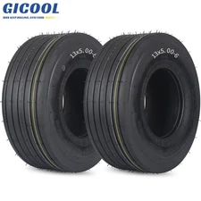 GICOOL 2Pk 13x5.00-6 Lawn Mower Tire, 13x5-6 Straight Rib Tread Tubeless Tyres
