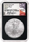 2022 W $1 1oz Burnished Silver American Eagle NGC MS70 Michael Gaudioso Black Re