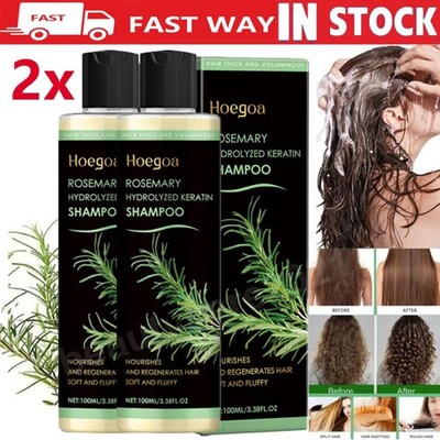 2Stk Bio-Rosmarin-Haarwuchs-Shampoo für Frauen und Männer   natürliche Verdichtu