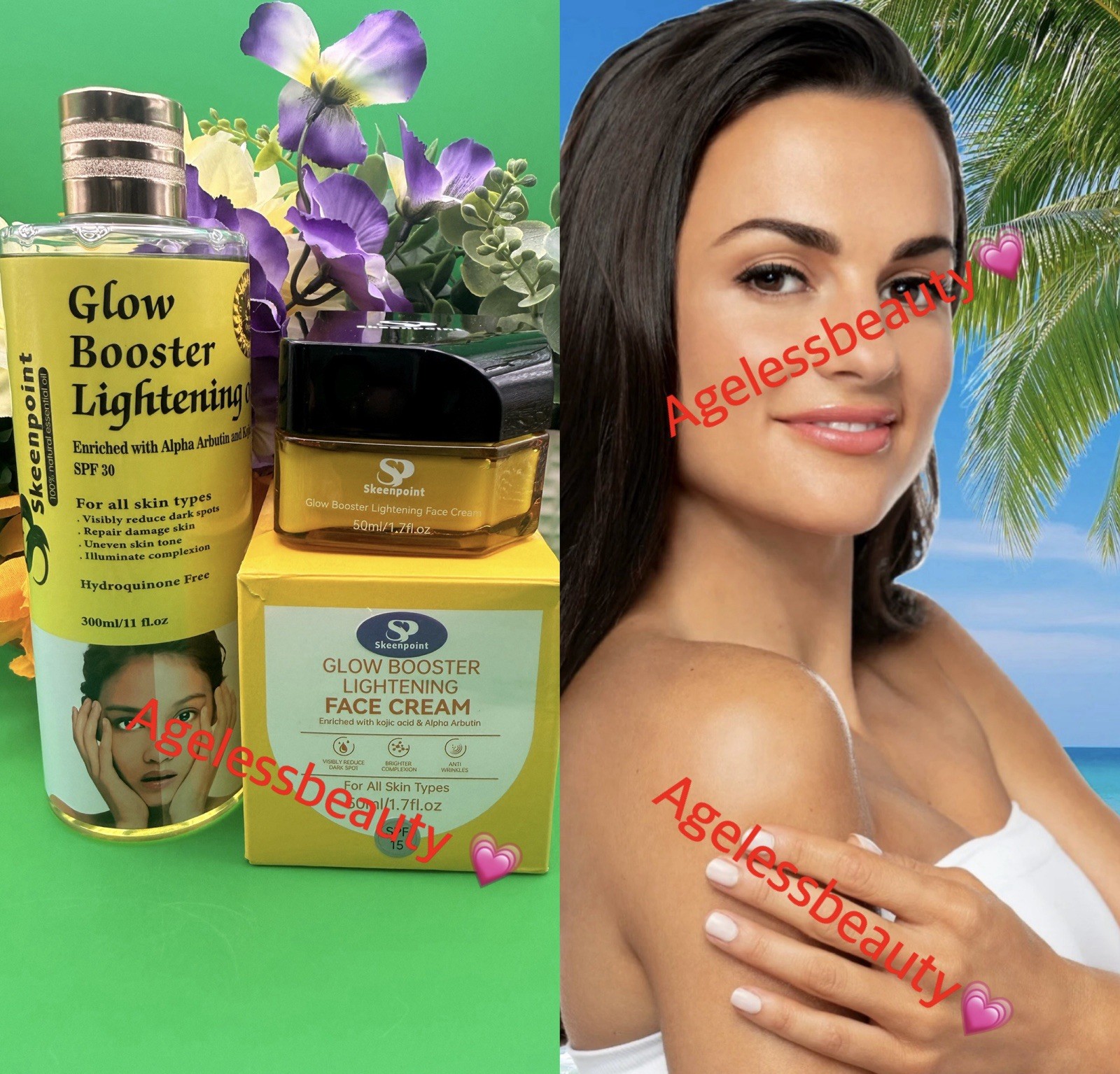 2In1 Skeenpoint Glow Booster Lightning Oil & Daily Brightening Face Cream