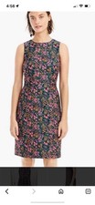 J Crew Botanic Jacquard Sheath Dress Fitted Bodice Floral Pattern Size 2