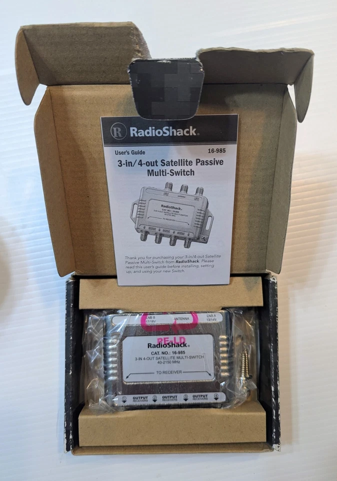 RadioShack 3x4 Satellite Passive Multi-Switch 16-985 (3 In / 4 Out) for DIRECTV - Image 3 of 3