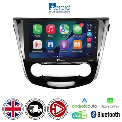 Nissan X-Trail/Qashqai Aerpro 9'' Autoradio Set Wireless CarPlay Android Auto DAB+