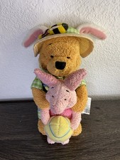 The Disney Store Easter Winnie The Pooh w/Piglet holding Egg Plush 8 in