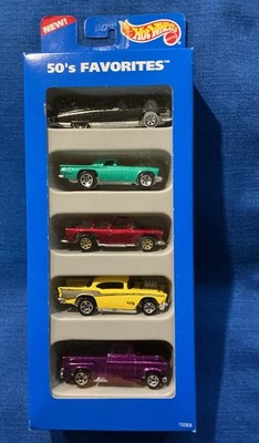 Hot Wheels 1995 50 s Favorites 5 Car Gift Pack Mattel Diecast 15068 Vehicles NEW