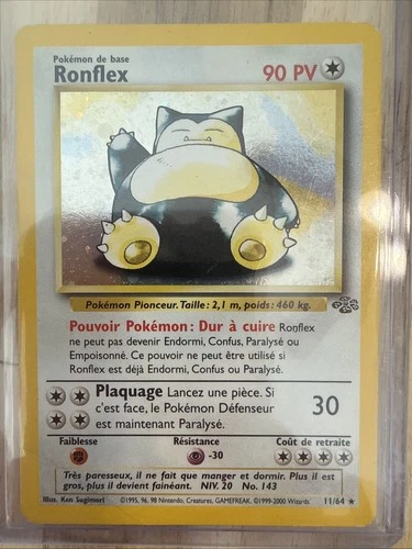 Ronflex / Snorlax French 11/64 Holo Jungle  Pokemon Card TCG  - 1999 MP