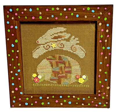 Sam Sarah Designs Hip Hop Hare Easter Bunny Egg Finished Framed Cross Stitch