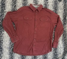 Wrangler Men  s Large Burgundy Button Front Long Sleeve Collared Shirt