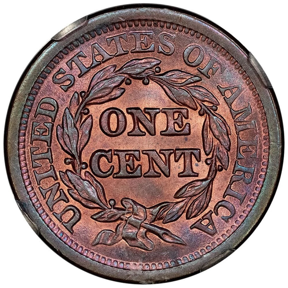 Pretty 1852 Braided Hair Large Cent - NGC MS 65 BN - Gem Uncirculated - Image 2 of 4