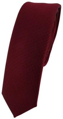 Modische schmale TigerTie Designer Krawatte in bordeaux dunkelrot fein gepunktet