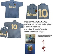 Maglia MARADONA NAPOLI BUITONI 10 1987/88 taglia adulti e bambini ricamata DIEGO