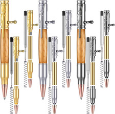 6 Pcs Bolt Action Pen Kits for Woodturning, Silver, Gold, Black