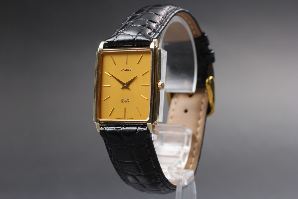 Vintage [N MINT] Citizen Exceed 2720-271793 Y Gold Tank Mens Qz