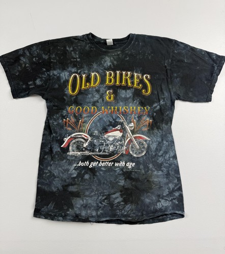 Alternative Shirt Mens Large Black Old Bikes Good Whiskey Graphic Tee Biker