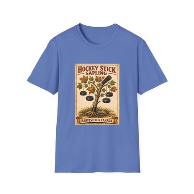 Unisex Softstyle T Shirt Hockey Stick Tree Puck Fruit Maple Leaf Canada