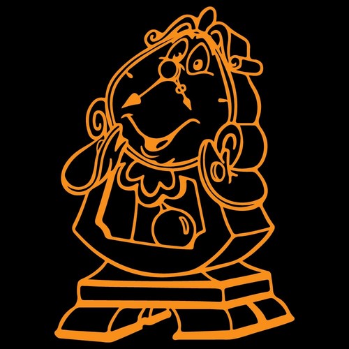 7.6" COGSWORTH Vinyl Decal Sticker Car Window Laptop Disney Clock Lumiere Beauty - Picture 9 of 24