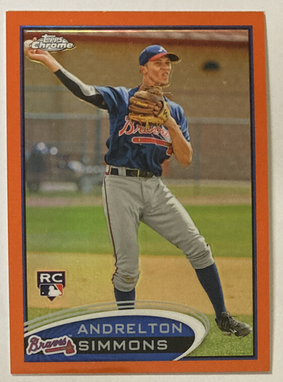 Andrelton Simmons 2012 Topps Chrome ORANGE REFRACTOR Rookie Card #182 (3803)